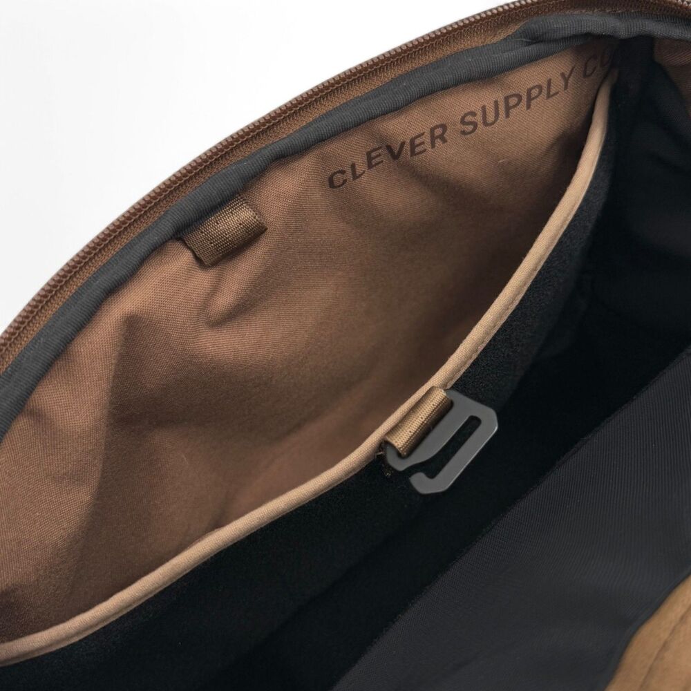 Clever Supply Co 6L Camera Sling Waxed Canvas Leather Bag Tan - Picture 11 of 16